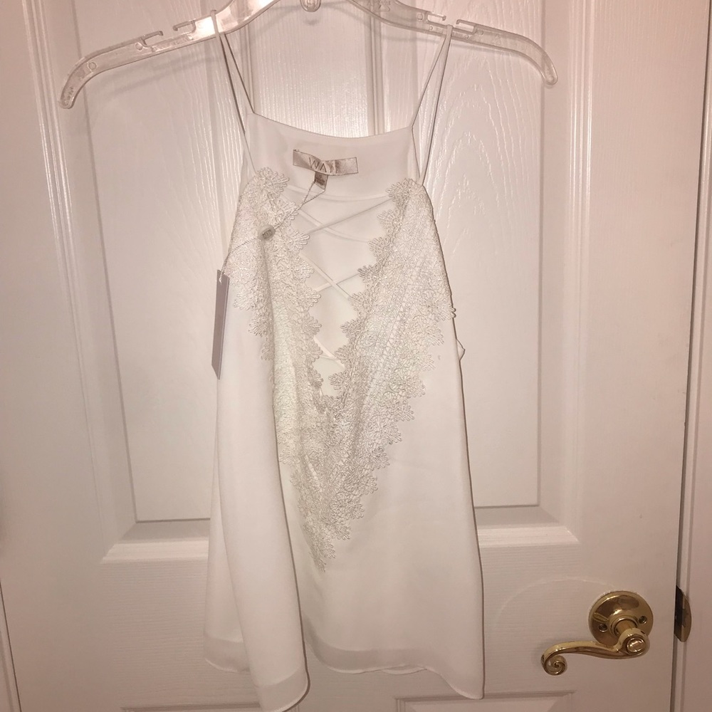 White cross tank top